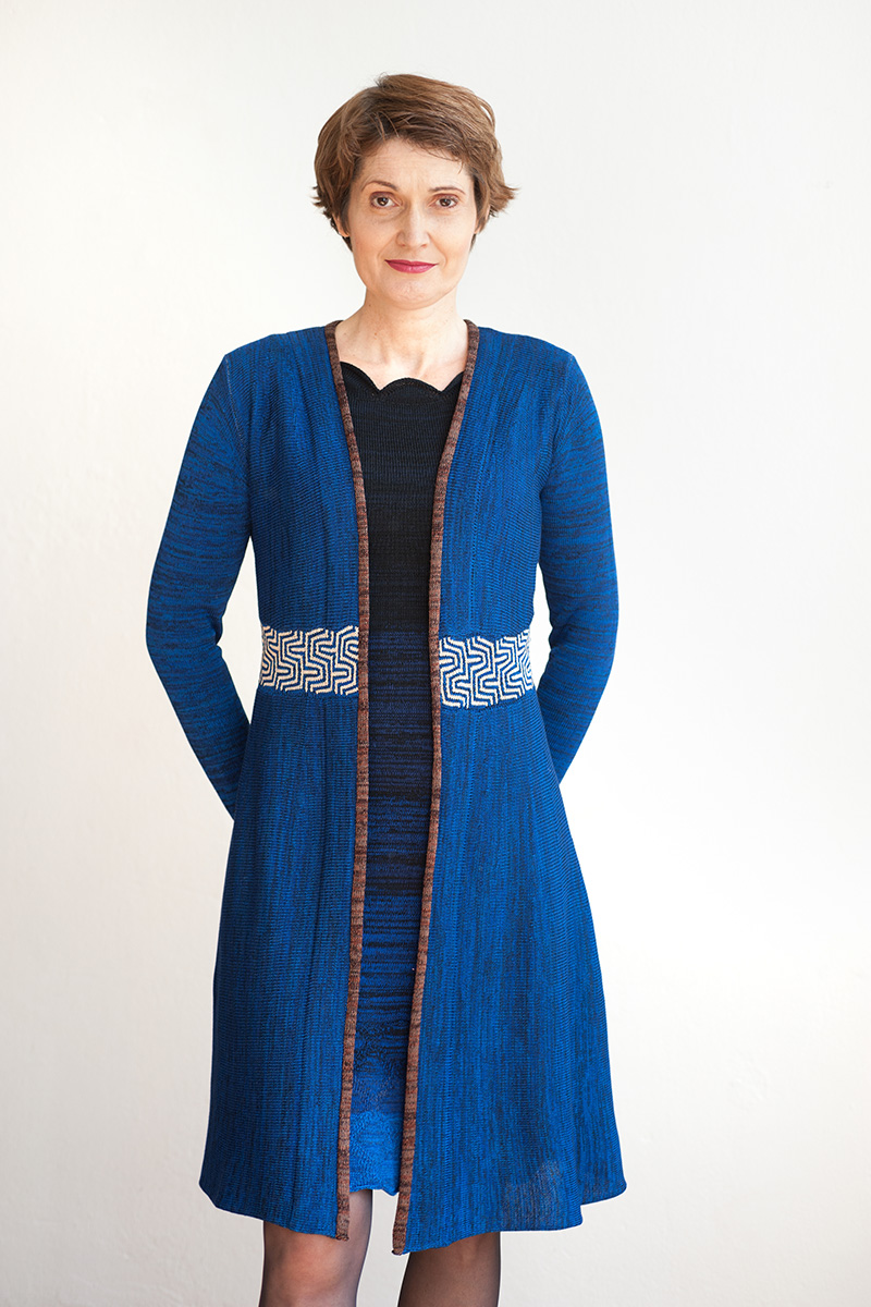 Blue knitted Coat
